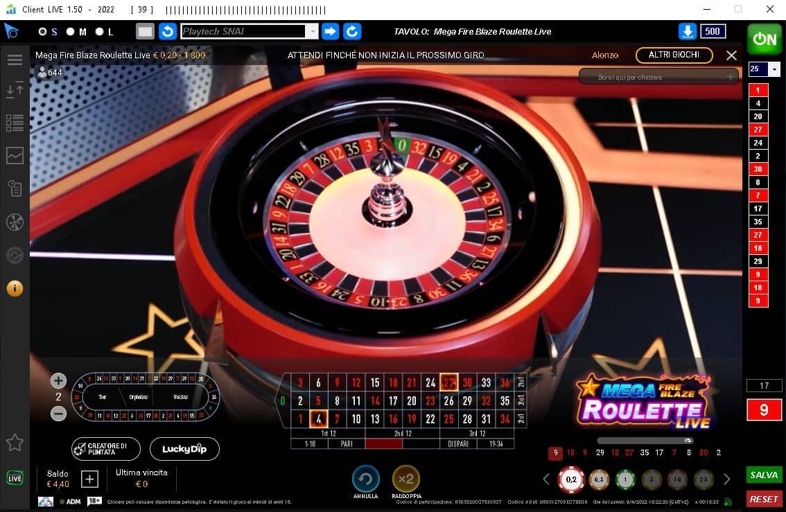 Roulette online ocr con Bonus